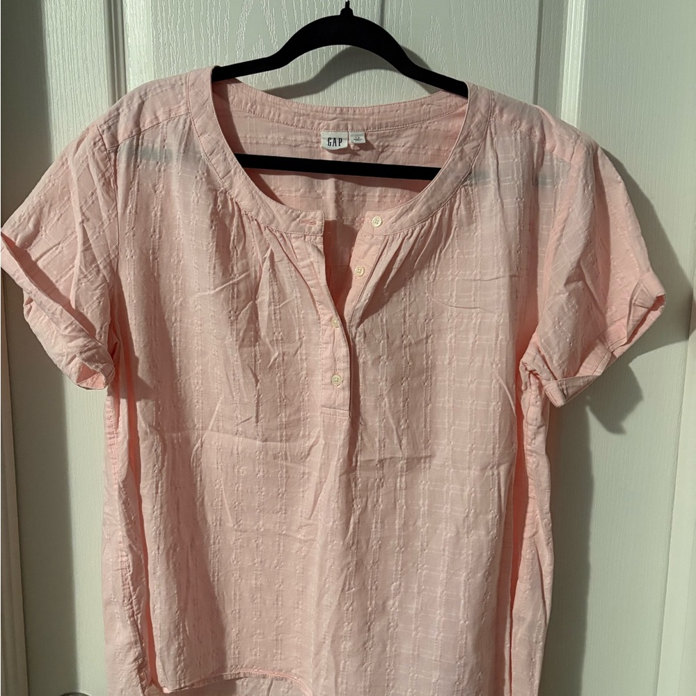 GAP Light Pink Textured Blouse